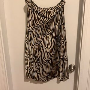 Mid length tiger Print silk skirt